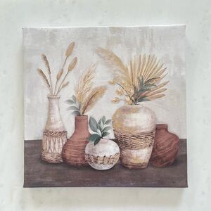 Metallic Gold Potted Plant Canvas Wall Decor